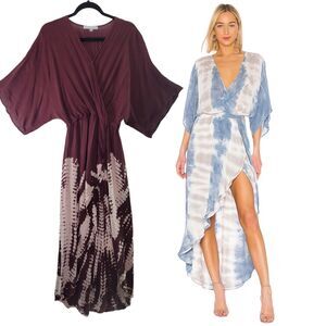XS Young Fabulous & Broke Isla Dress Tie Dye Wrap Beach Maxi Swimsuit Cover Up